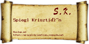 Spiegl Krisztián névjegykártya