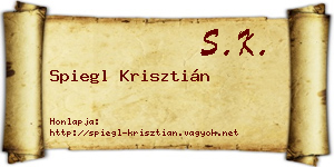 Spiegl Krisztián névjegykártya